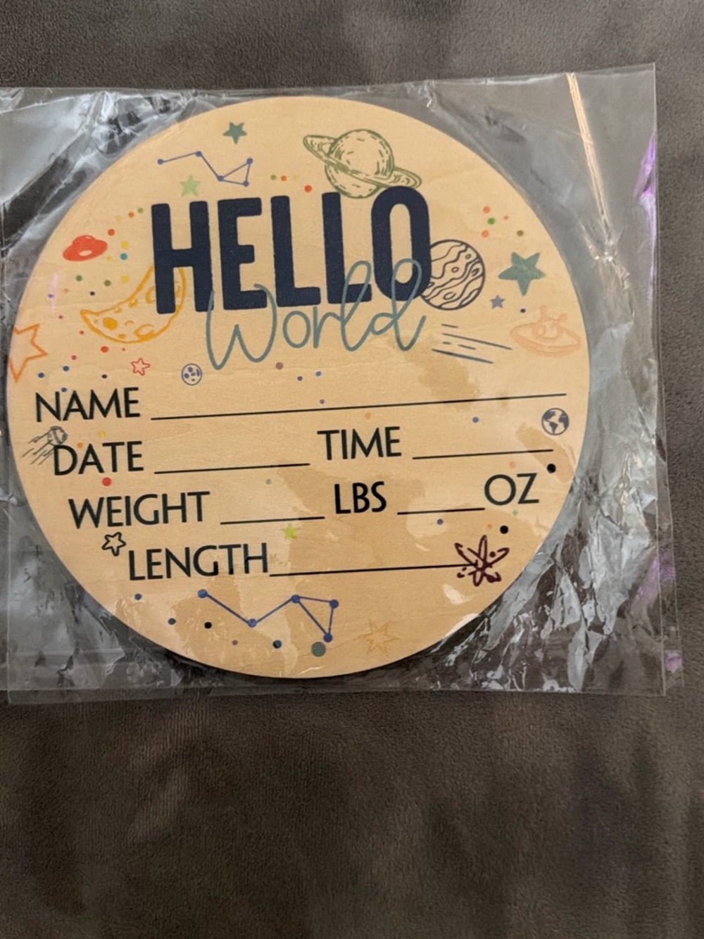 Hello World Baby Milestone Sign – Neutral Space Design
